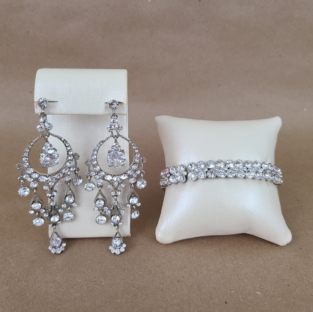 Crystal Chandelier Earrings & Bracelet